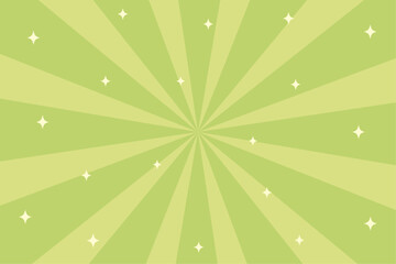 キラキラマークと集中線の背景イラスト　グリーン