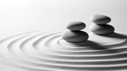 Peaceful zen garden with stacked stones (1)