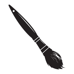 round small paint brush silhouette vector illustration design