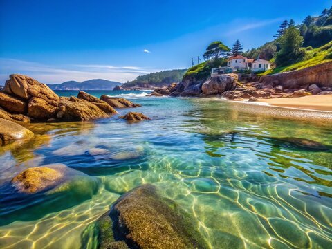 Stunning Galicia Beachscape: Rias Baixas Coastline, Bueu, Spain