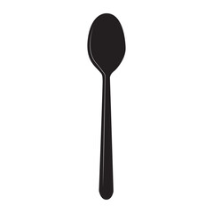 spoon without shadow silhouette vector illustration design