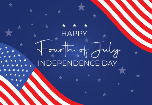 4th of July indenpendence day poster, banner, flyer, background, template, with united states flag