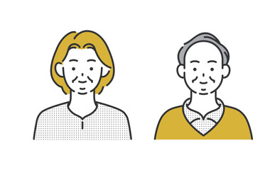 笑顔で寄り添うシニア男女