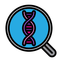 DNA Analysis Vector Filled Icon Design