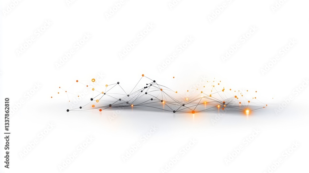 Aufkleber abstract network connection illustration with dots and lines