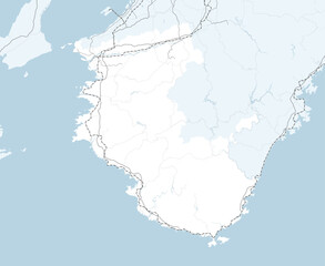日本の和歌山県と隣接する都道府県を含む、シンプルなロードマップ
