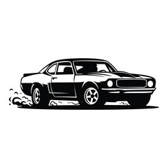 Fototapeta premium Autocross Silhouette, Vector, Icon, Logo, White Background.