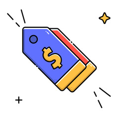 Price icon in filled line style, use for website mobile app presentation