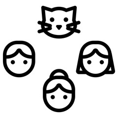 고양이와 사람 아이콘
