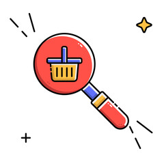 Search produk icon in filled line style, use for website mobile app presentation