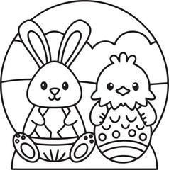 Adorable Easter Coloring Pages: Cute Bunnies, Eggs, and Spring Designs for Kids & Family Fun – Instant Download
