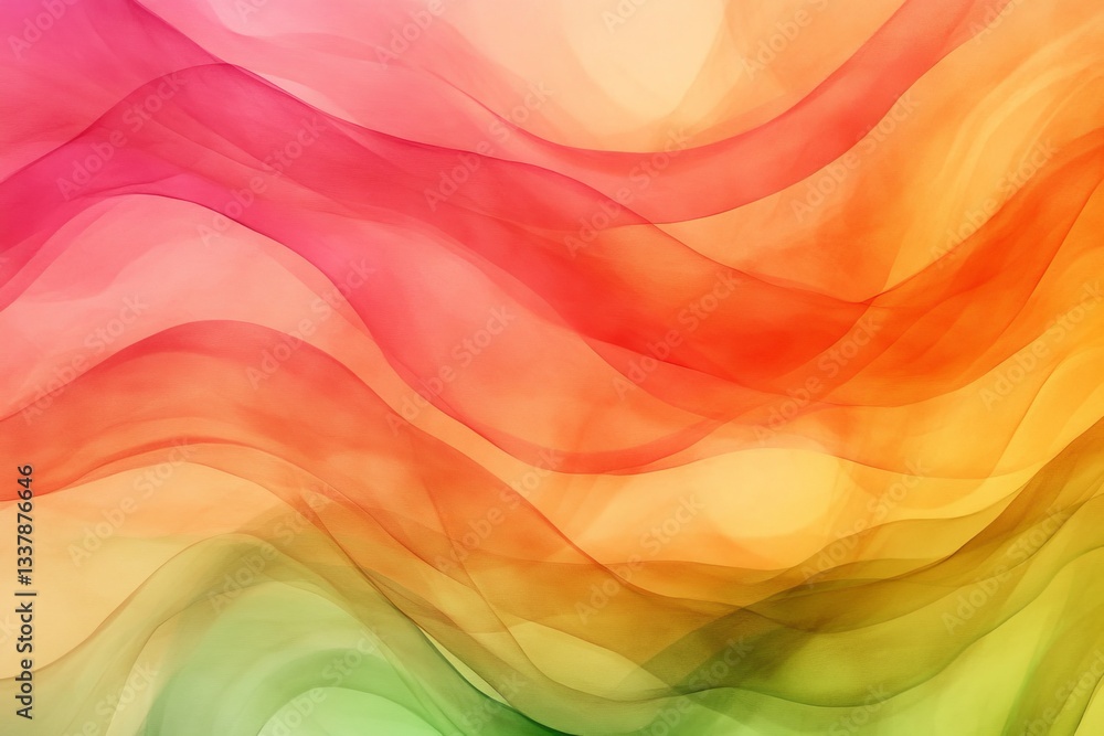 Poster abstract flowing ribbons of vibrant color. soft, smooth, and dynamic lines create a sense of movemen