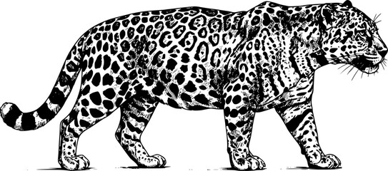 Silhouette of a leopard vector
