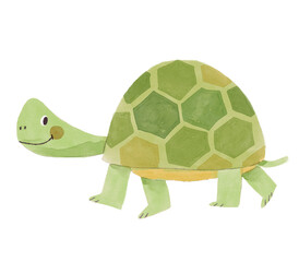 Cute watercolor sea turtle for nursery room