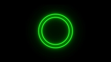 Abstract electric green color line circle illustration. Neon glowing illustration circle preloader icon. Neon circle loading icon.