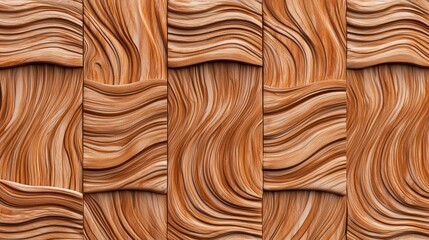 Wooden wall panel with wavy pattern. Decorative wall with wood texture. Interior design concept.