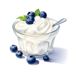 Digital technology yogurt watercolor design illustration