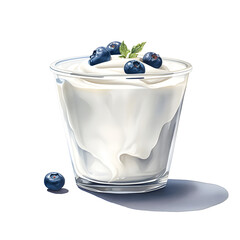 Digital technology yogurt watercolor design illustration