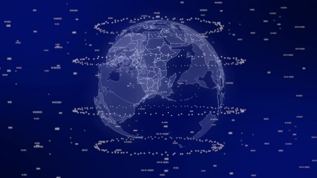 Eswatini country emerges on rotating digital globe, surrounded by energy particles, illustrating advanced data analysis in cinematic background