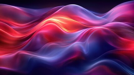 Obraz premium Abstract Red and Blue Waves: A Digital Art Piece