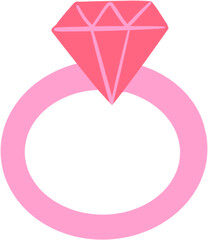 pink valentine's day, watercolor, hand drawn