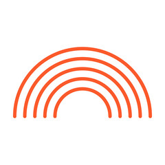 Obraz premium This image features an abstract illustration of an orange rainbow against a black background.