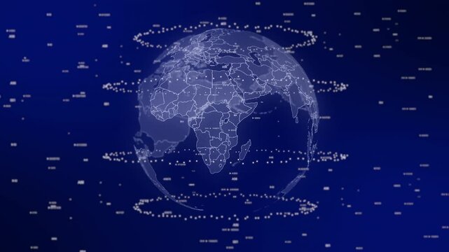 Burundi country emerges on rotating digital globe, surrounded by energy particles, illustrating advanced data analysis in cinematic background