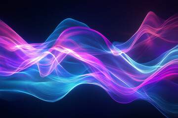 Fototapeta premium A vibrant, abstract image with flowing light waves and glowing effects. Perfect for modern, dynamic, and digital backgrounds.