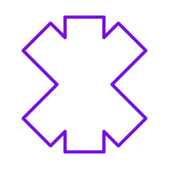The image depicts a simplified purple star outline commonly associated with emergency medical services, and is isolated.