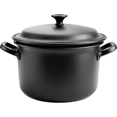 Stainless Steel Cooking Pot with Lid Isolated on White Background