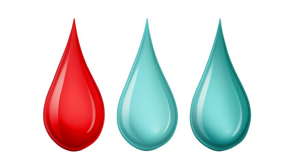 Obraz premium 雫、水滴、しずく型の水彩イラスト（JPEG/PNG）