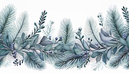 Christmas seamless backgrounds.. christmas tree branches with cones.