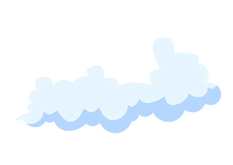 This is a digital illustration of a simplified fluffy cloud isolated against a black background.