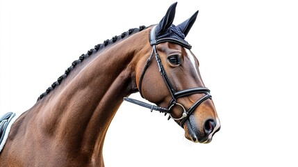 Obraz premium Bay sport horse isolated on white background 