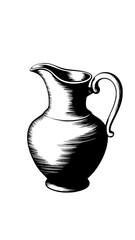 black and white jug vector 