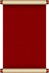 Chinese Traditional Scroll, Elegant Oriental Banner with Classic Patterns, suitable for various Oriental and Chinese-style designs, as well as festivals and celebrations.