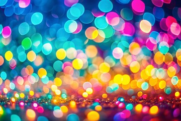 Vibrant Neon Lights Bokeh Background for Banner Design - Customizable Bright Colors
