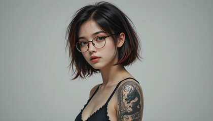 Fototapeta premium Elegant Minimalism with a Touch of Mystical Ink