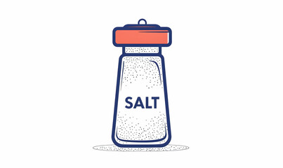 Simple and Clean Salt Shaker Illustration for Culinary Use