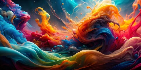 Obraz premium Vibrant Swirling Ink Abstract Underwater Photography - High Resolution Stock Image