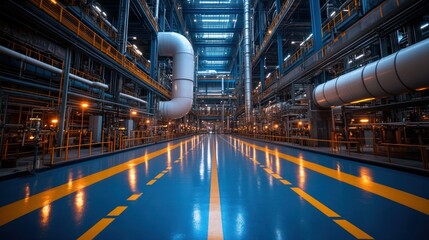 Naklejka premium Industrial Power Plant Interior: A Glimpse into Modern Manufacturing