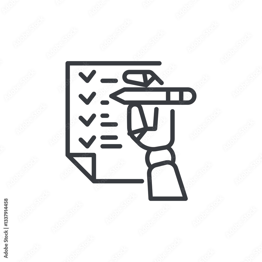 Poster task automation line icon