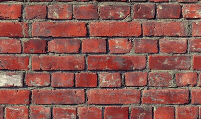 Obraz premium Close Up View of Weathered Red Brick Wall Texture
