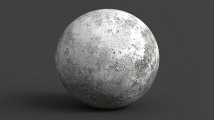 Naklejka premium A white ball featuring a rough, lunar-esque surface and intense shadows, displayed on a dark backdrop, perfect for astronomy and space-themed designs