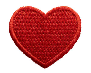 Red heart iron patch badge