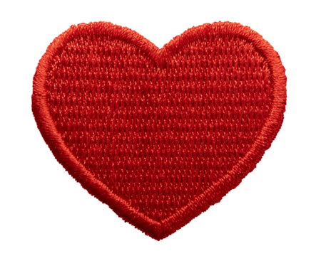 Red heart iron patch badge