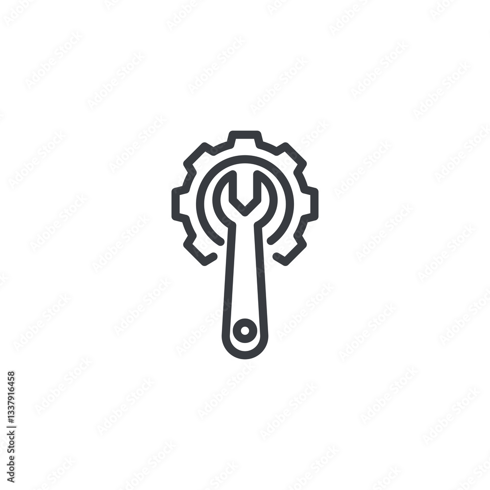 Poster custom rpa solution line icon