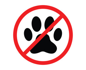 A sign that says no pets allowed and no pets allowed. no pets allowed sign with paw print