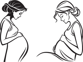 A loving family illustration with a mother child and a couple