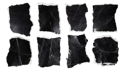 Black torn papers for using as ransom note letter background